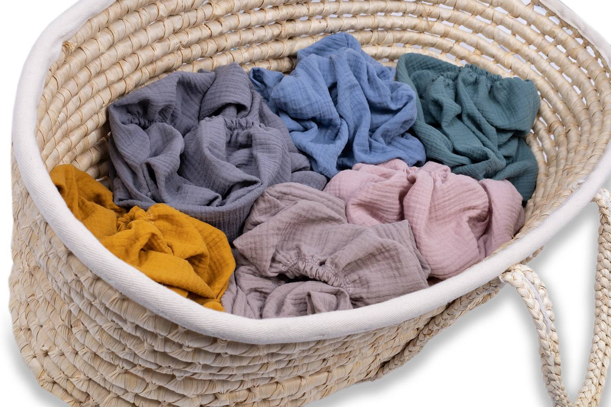 Prześcieradło do wózka gondoli muślinowe z gumką