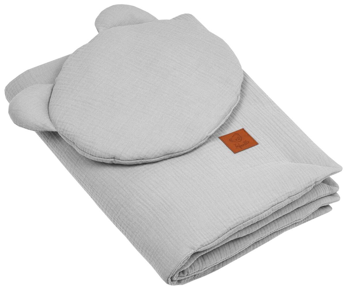 Komplet MUŚLINOWY + poduszka TEDDY