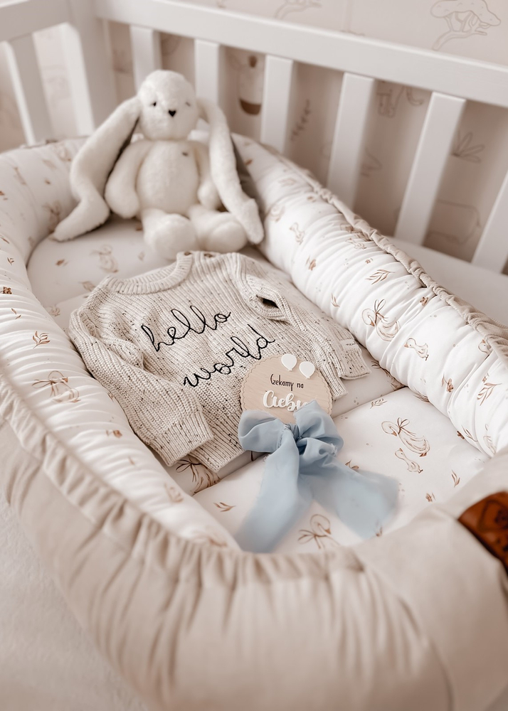 KOKON niemowlęcy PREMIUM bawełna satynowa + velvet