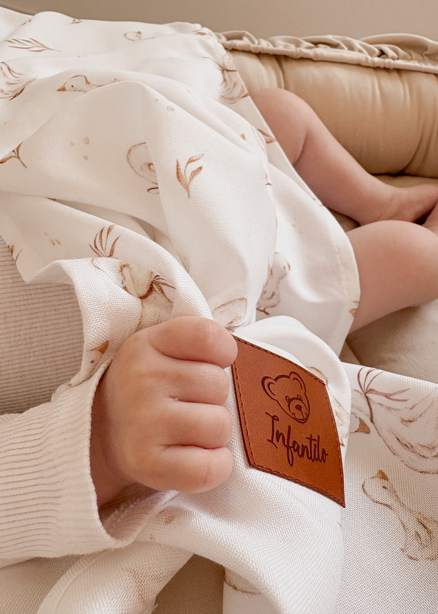 Komplet letni poduszka miś i otulacz BAMBUS