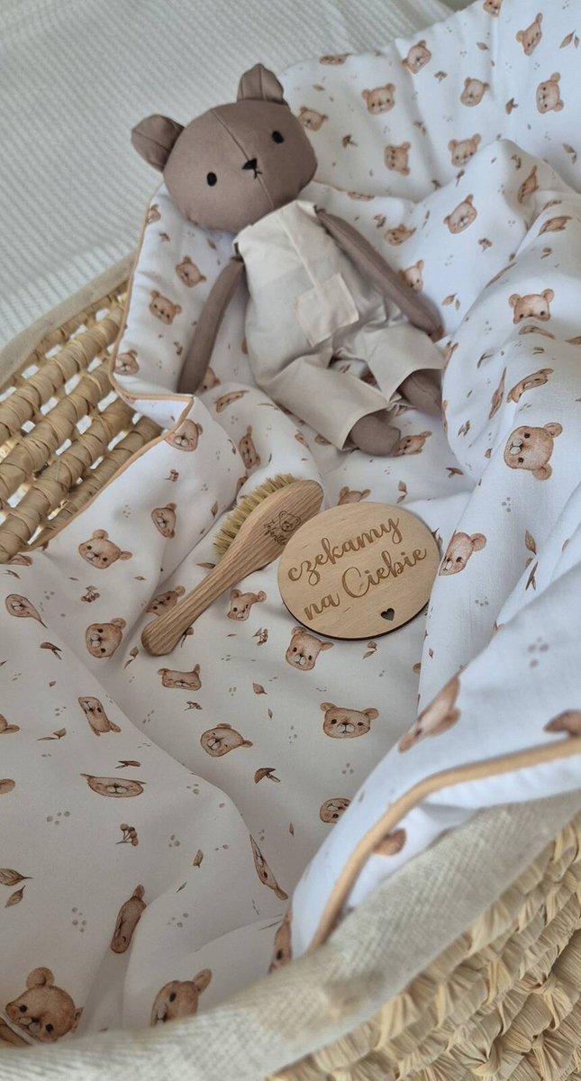 Komplet do wózka bawełniany z wypustką 