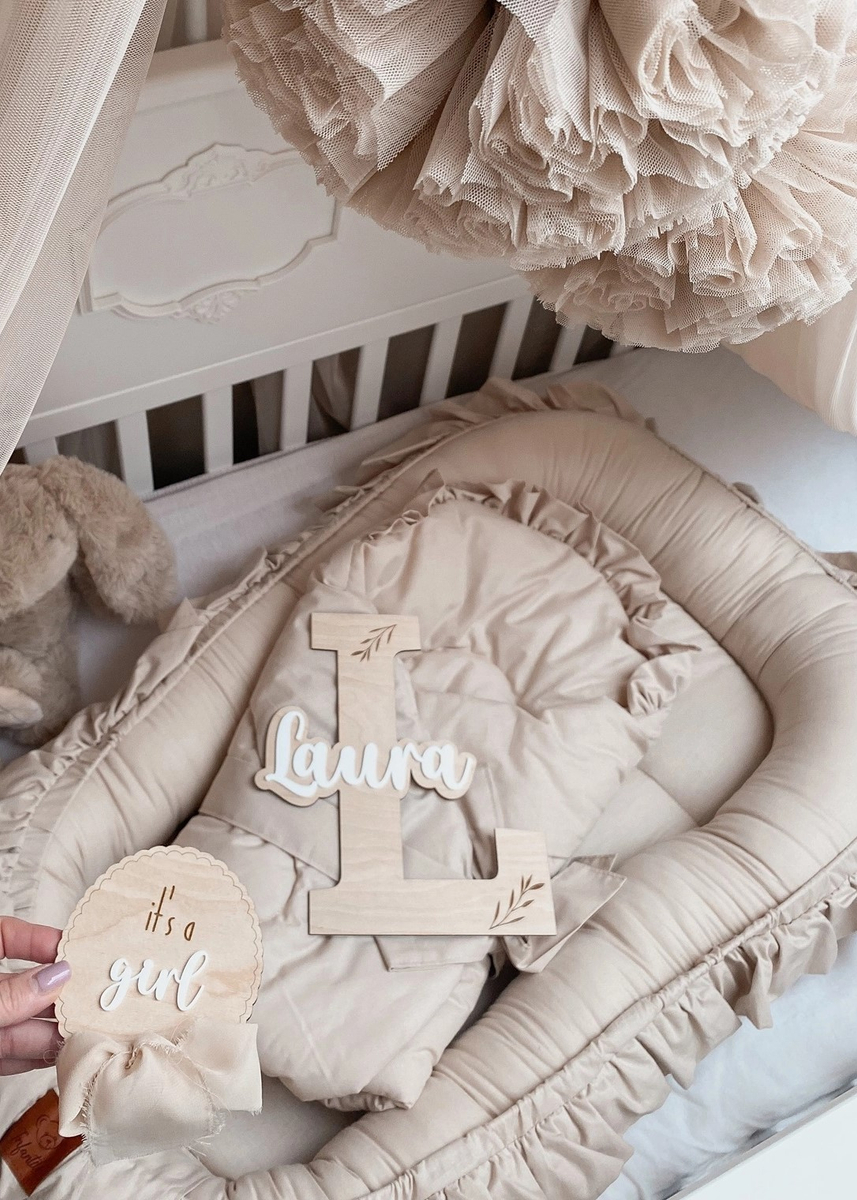 KOKON niemowlęcy BAWEŁNIANY z falbanką