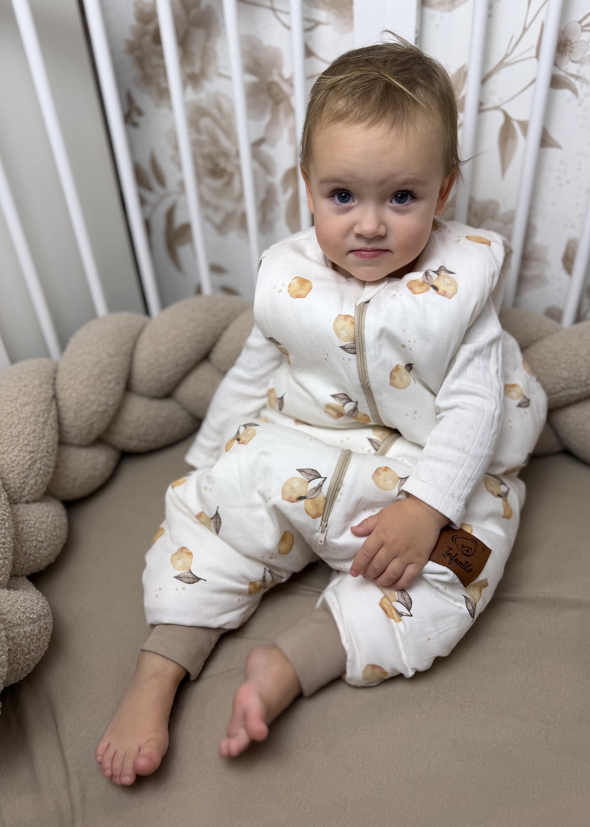 Śpiworek z nogawkami do spania KIDS z bawełny SATYNOWEJ 18-36m