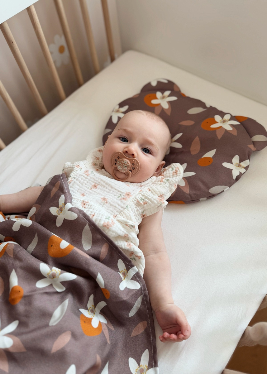 Komplet letni poduszka miś i otulacz BAMBUS