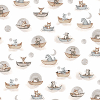 Zwierzątka w łódkach beżowe