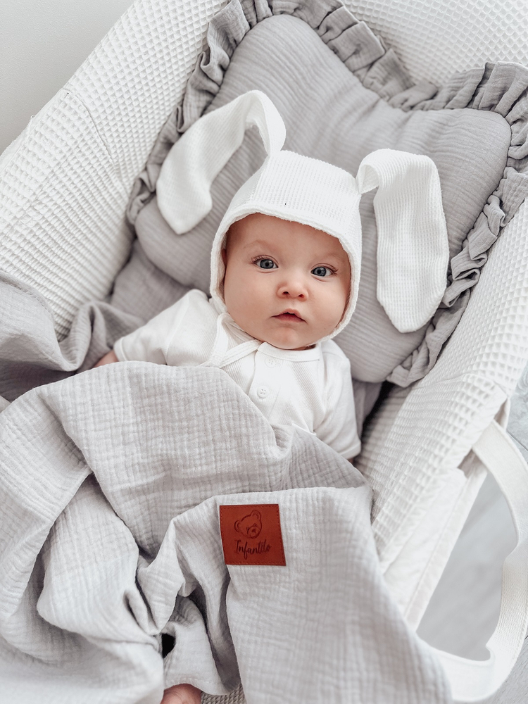 Komplet letni poduszka z falbanką i otulacz MUŚLIN