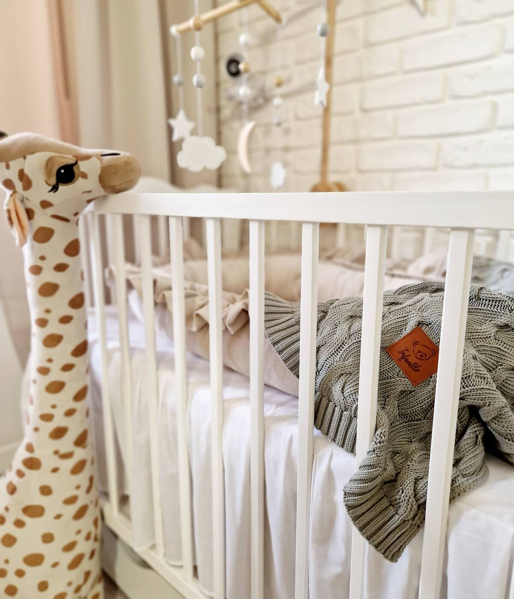 Kocyk dziany warkocz BAMBUSOWY 80x100