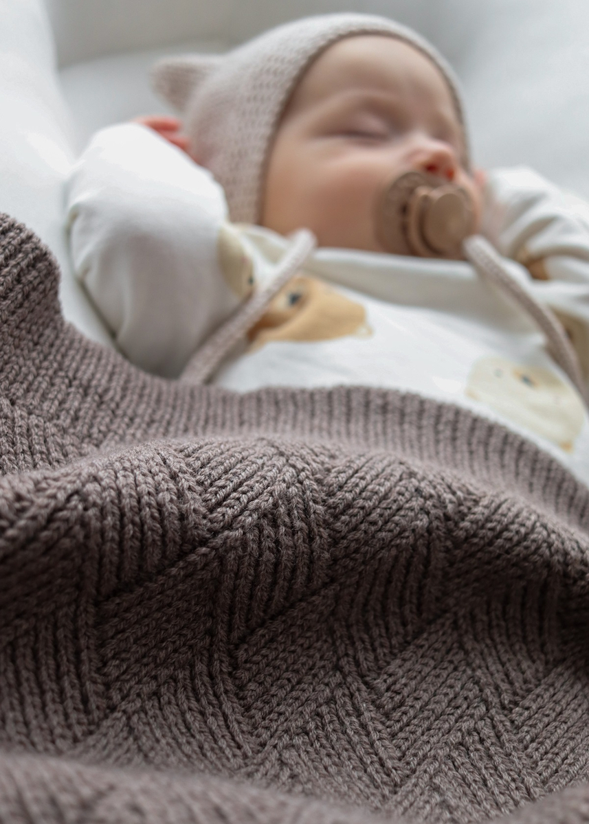 Kocyk dla niemowlaka z WEŁNY MERINO 80x100