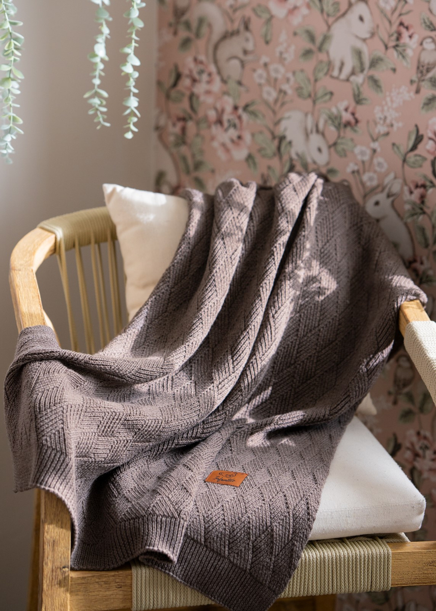 Kocyk dla niemowlaka z WEŁNY MERINO 80x100