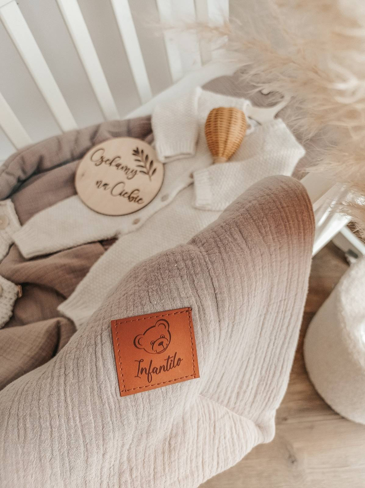 Komplet MUŚLINOWY + poduszka TEDDY