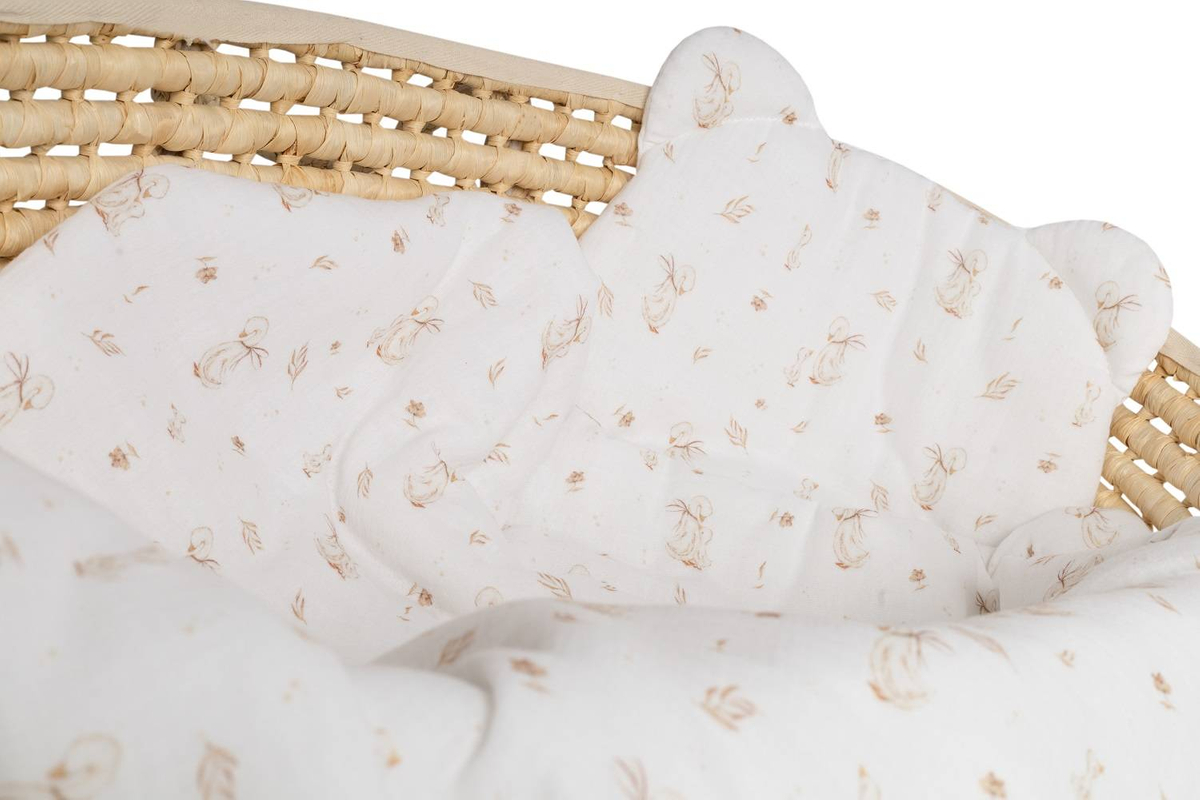 Komplet MUŚLINOWY + poduszka TEDDY "MOMMY GOOSE"