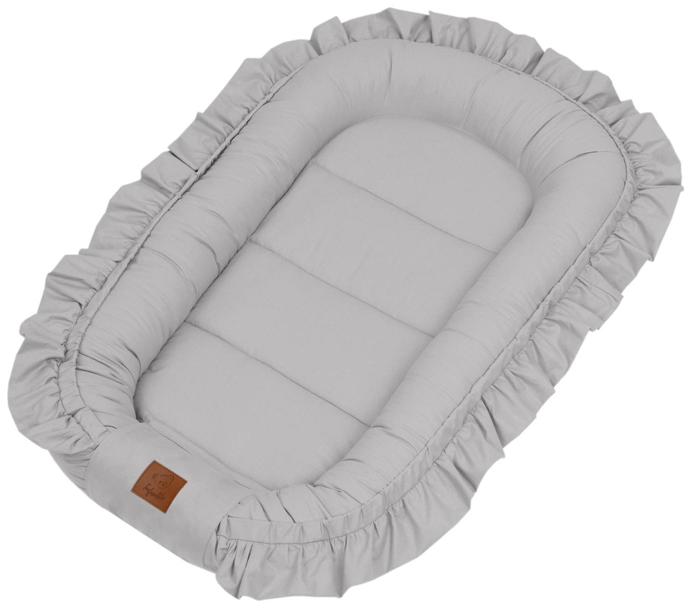 KOKON niemowlęcy BAWEŁNIANY z falbanką