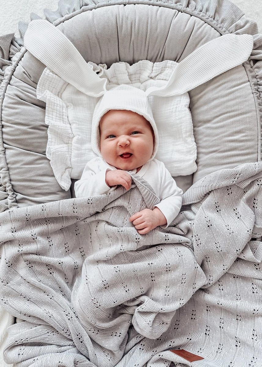 Kocyk bambusowy ażurowy 100% BAMBUS