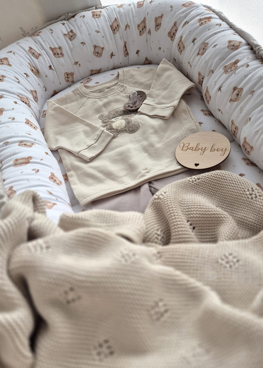 KOKON niemowlęcy PREMIUM bawełna satynowa + velvet