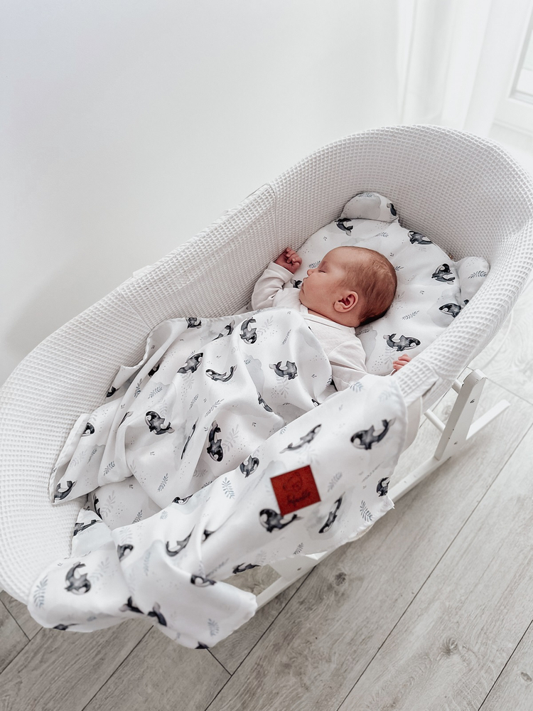 Komplet letni poduszka miś i otulacz BAMBUS