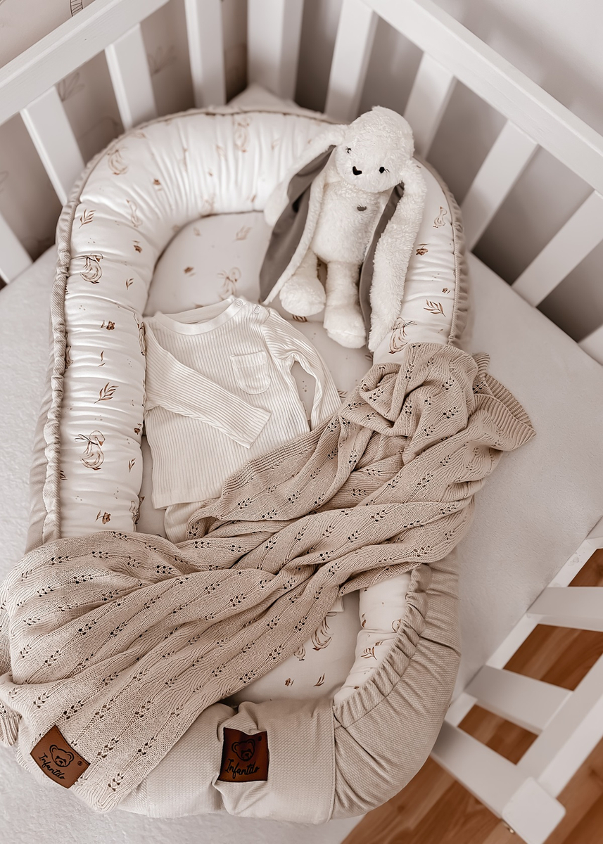 KOKON niemowlęcy PREMIUM bawełna satynowa + velvet