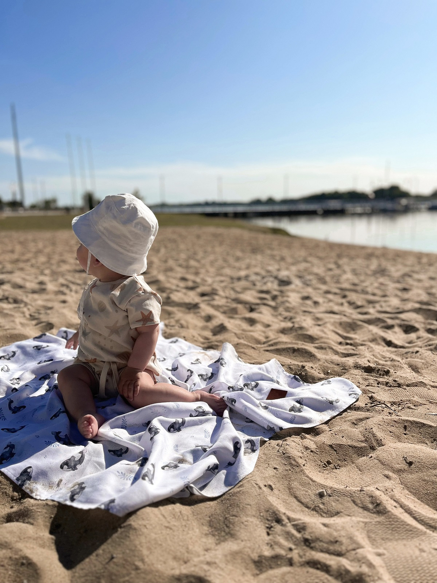 Komplet letni poduszka miś i otulacz BAMBUS