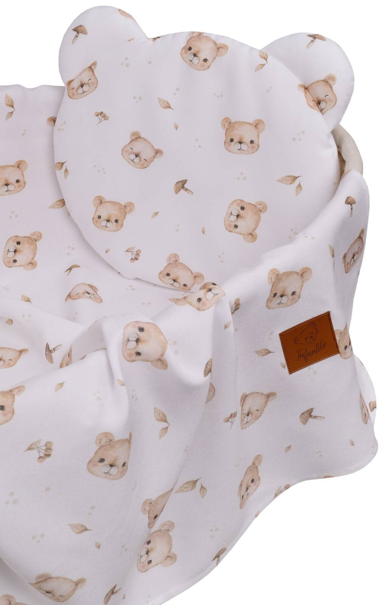 Komplet letni poduszka miś i otulacz BAMBUS