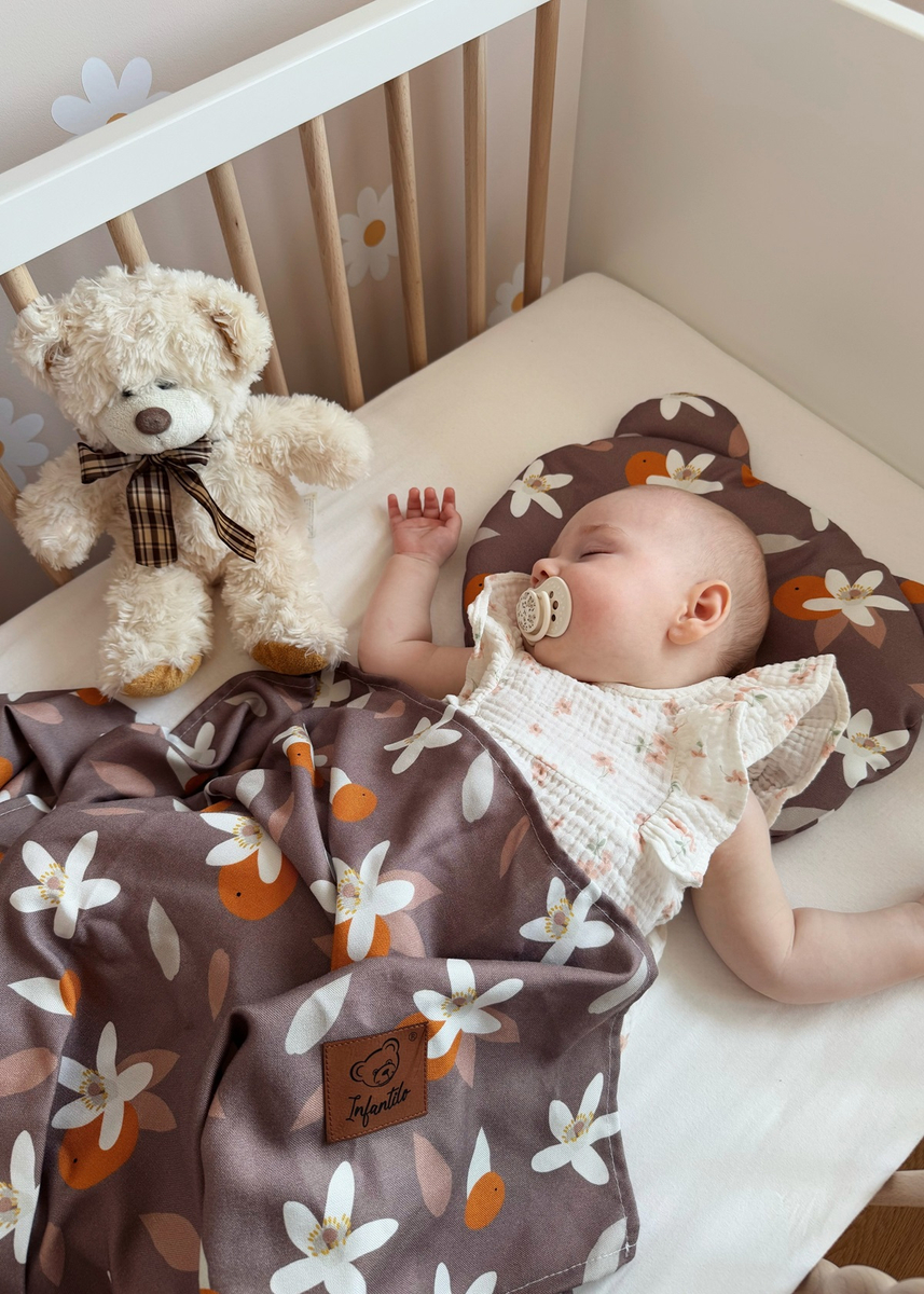 Komplet letni poduszka miś i otulacz BAMBUS