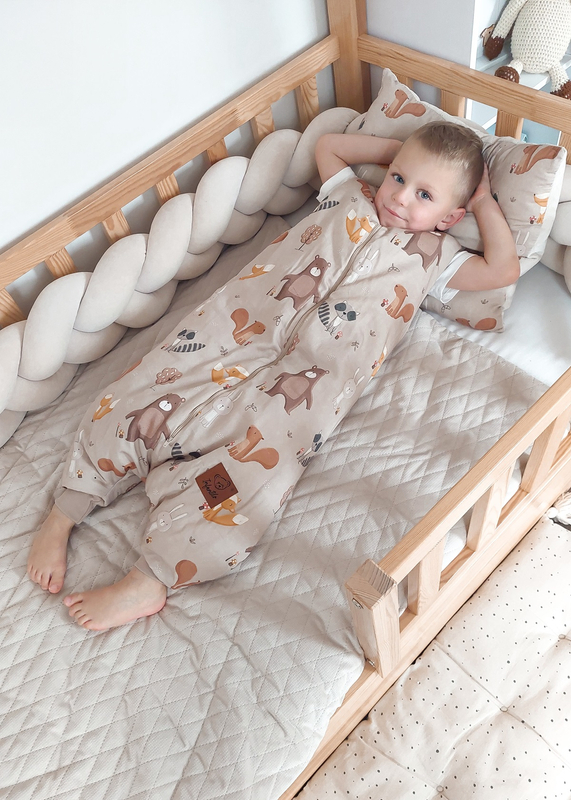 Śpiworek z nogawkami do spania KIDS z bawełny SATYNOWEJ 18-36m