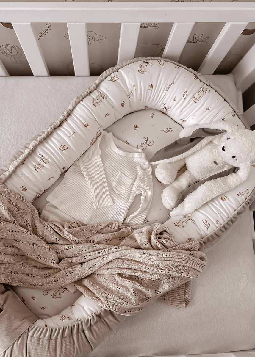 KOKON niemowlęcy PREMIUM bawełna satynowa + velvet