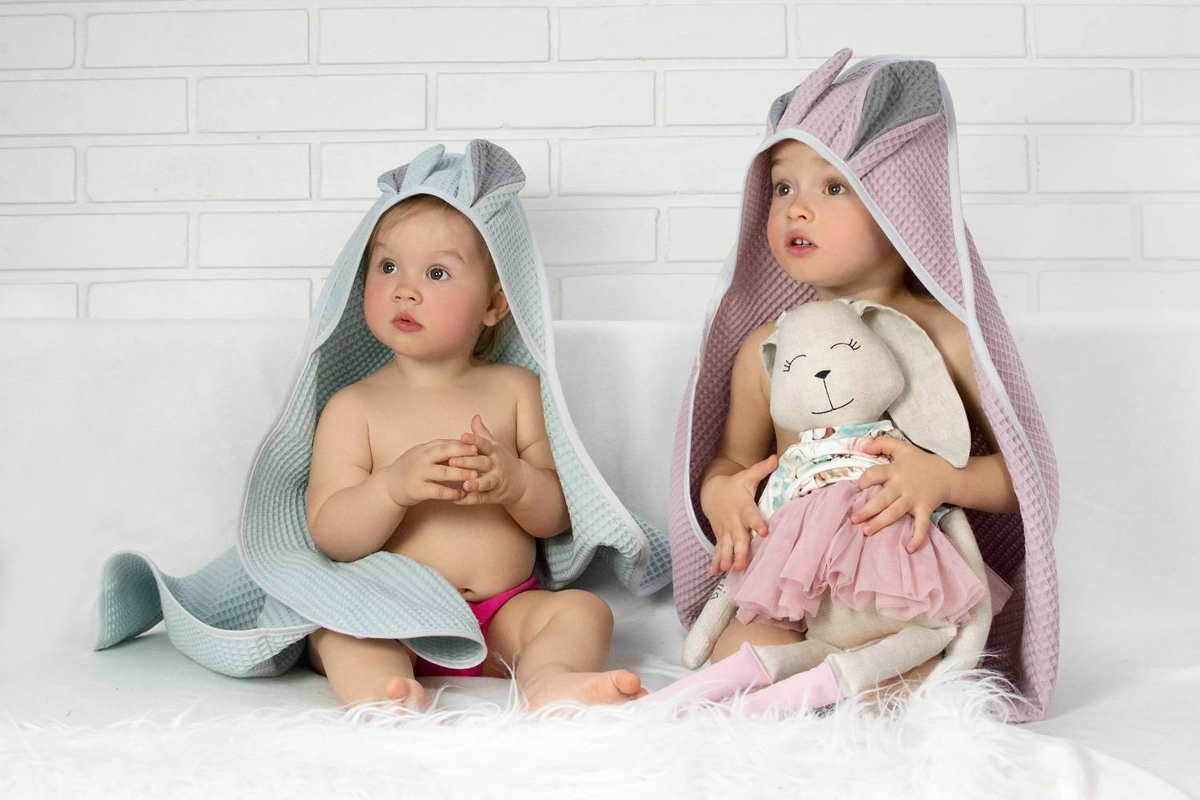 Okrycie kąpielowe WAFEL BUNNY 80X80 