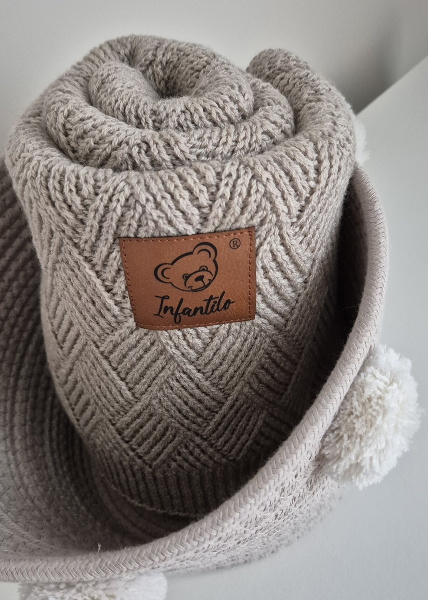 Kocyk dla niemowlaka z WEŁNY MERINO 80x100