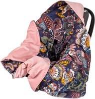 boho granatowe/brudny róż