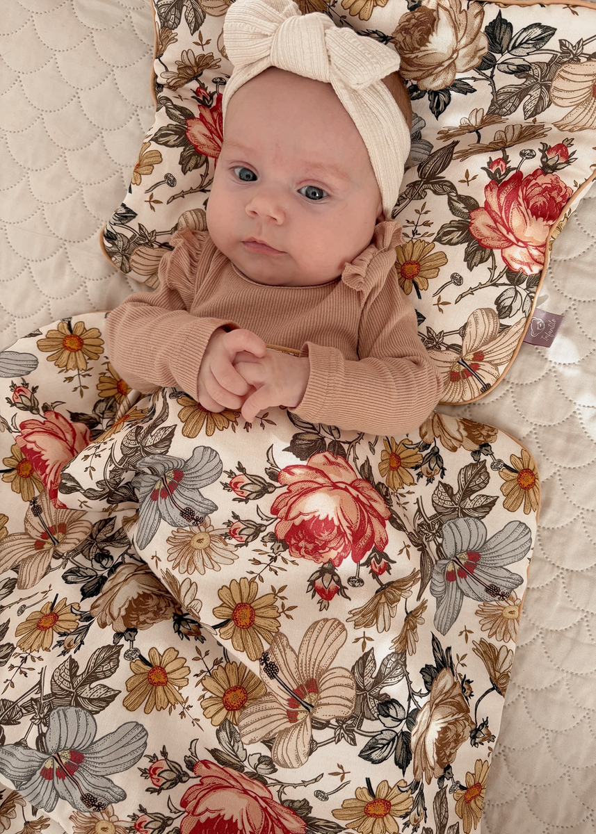 Komplet do wózka bawełniany z wypustką