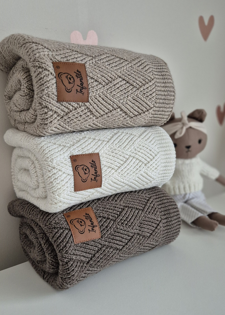 Kocyk dla niemowlaka z WEŁNY MERINO 80x100