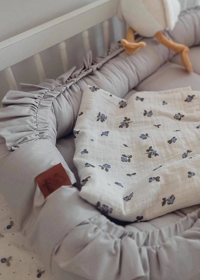 KOKON niemowlęcy BAWEŁNIANY z falbanką