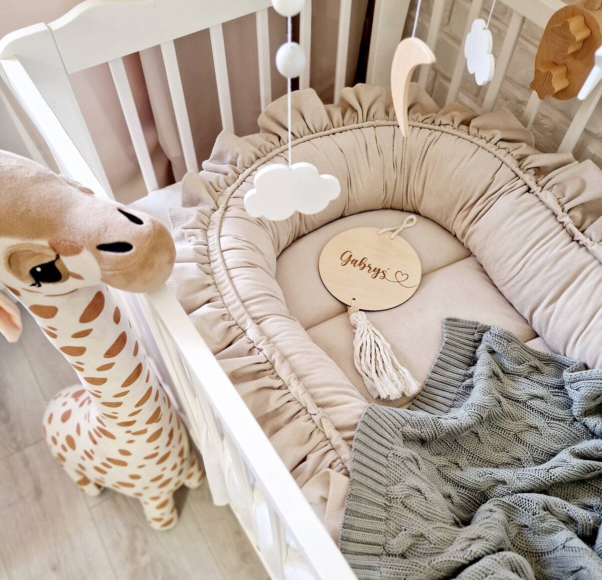 Kocyk dziany warkocz BAMBUSOWY 80x100